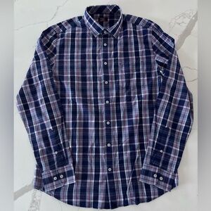 UNTUCKit Shirt Men Large Tall Slim Fit Casual Button Up Medoc Summer Plaid Sp 24